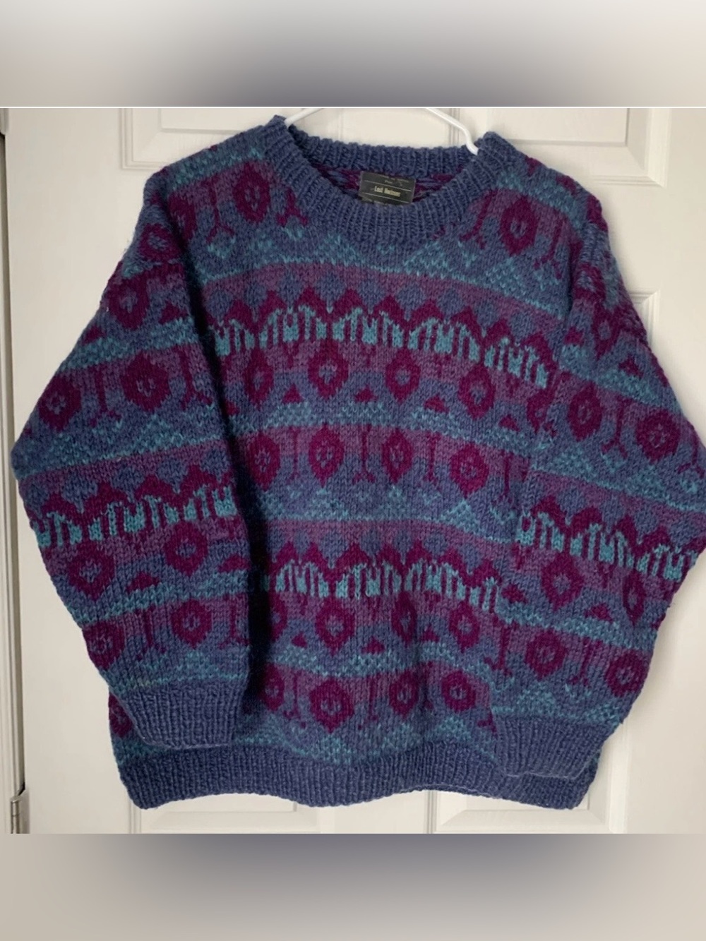 Lost Horizons Nepal Himalayan Wool Sweater in Blue and Purple
